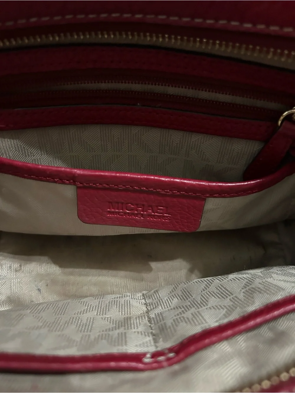 Vintage Michael Kors Red Pebbled Leather Satchel with Detachable Strap